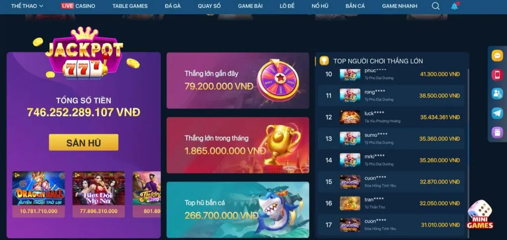 Sảnh sòng bạc trực tuyến GA77 với dealer người thật